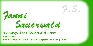 fanni sauerwald business card